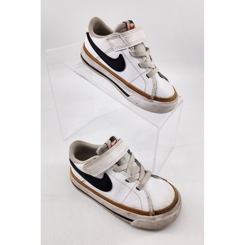 Nike Court Legacy Sneakers Toddler 8C White Black‎ DA5382-102 Hook and Loop